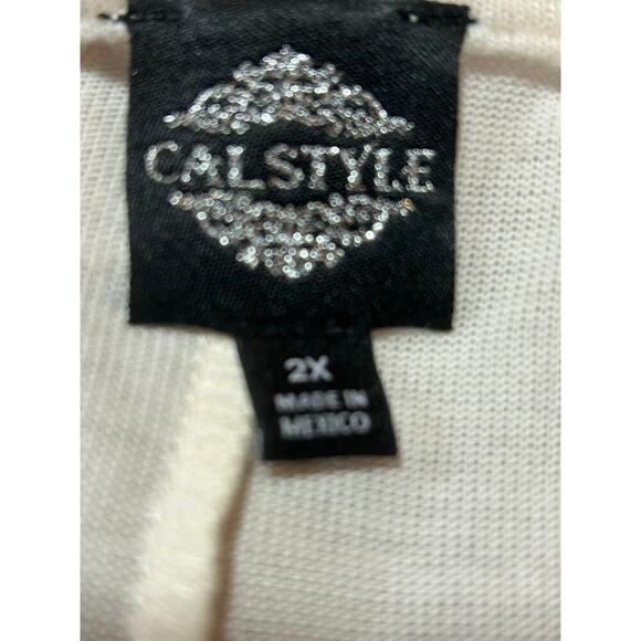 California Style Floral Print Long Sleeve Top - Plus 2X - Picture 2 of 7